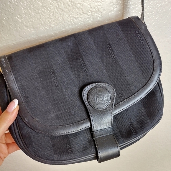 Vintage Fendi S.A.S. pequin ozmu stripe black crossbody bag - Picture 6 of 14
